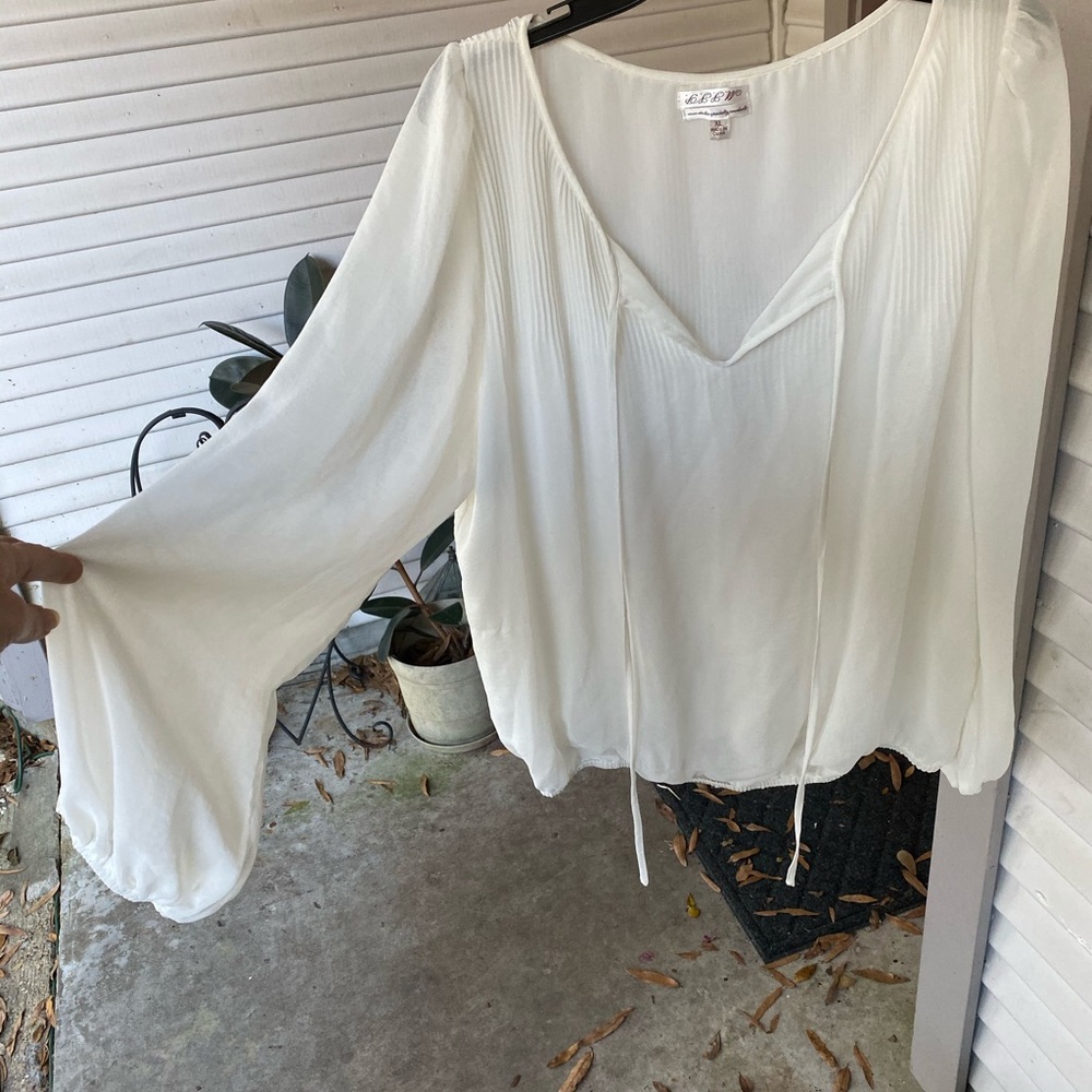 Sheer long sleeve blouse